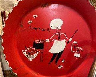 Vintage Metal Serving Tray