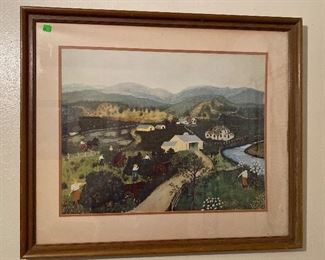 Framed Grandma Moses Print