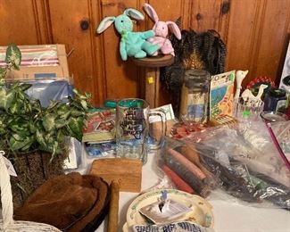 Assorted Household Items, Wooden Spool, Shuttles