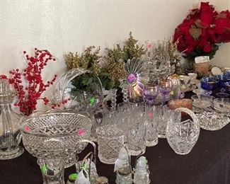 Crystal Decor' and Serving Pieces, Silk Poinsettias
