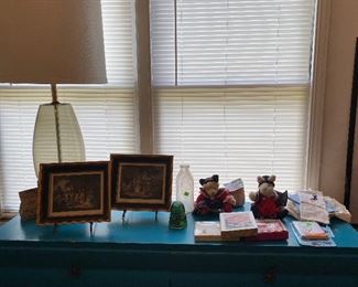 Dresser with Eight Drawers, Lamp, Muffy Vanderbears, Assorted Note Cards