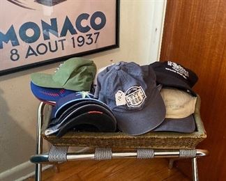 Assorted Men's Sports Baseball Caps, Poster Print Monaco