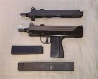 SWD (Cobray) M11/nine with the rare .380 optional upper receiver, NOS, Test fired, awesome. Note: this is not the smaller M11/.380. Includes 20 & 32 rnd 9 mm mags and a 30 rnd .380 Mag (not shown).