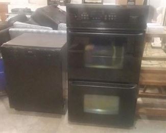 Frigideaire Electrolux built-in double oven, Dish Washer, Battery charger, rough end tables