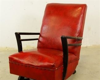 Red Leather Armchair Rocker