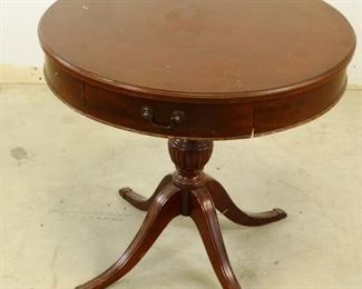 Vintage Round Table with Single Drawer