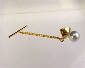 14K Yellow Gold Freshwater Pearl Tie Tack