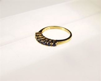 Gold Vermeil & Sapphire ring, Size 6