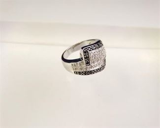 Silver & CZ Ring, Size 7
