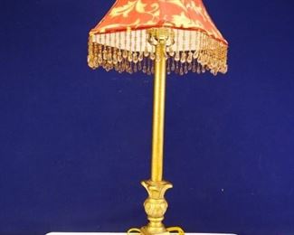 Vintage Styled Tabletop Lamp with Fabric Shade
