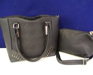 Wallaby Black Leather Purse Set