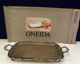 Oneida Brand Silverplated, Georgian Scroll Footed Tray