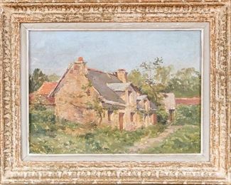 Louis Charles Wuhrer (France, 1844-1925) Landscape Of A Cottage Oil On Canvas