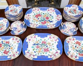 Partial Set Of Antique English Table Wares, Platters, Plates & 2 Tureens