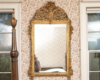 Antique 1st Quarter 19th Century French Neoclassical Gesso & Wood Mirror