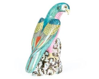 Raynaud Dt Cie Limoges Large Porcelain Parrot