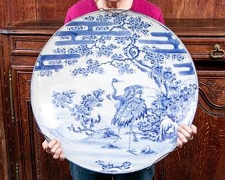 Massive Blue And White Possible Dutch 17th/18th Century Charger Plate