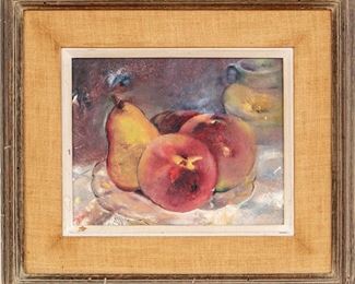 Simone Mounier (French, 19th, 20th Century) Fruit Still Life Oil On Board