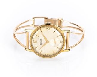 Vintage Gruen Mechanical Watch With 14K Gold Band