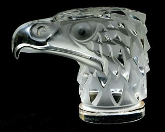Lalique France Frosted Tete D'Aigle Car Mascot
