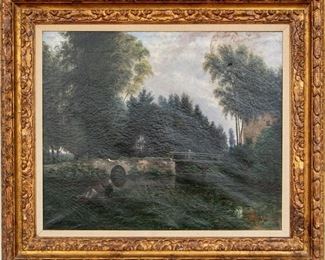 Marie Vincens (French) Oil On Canvas Figural Landscape