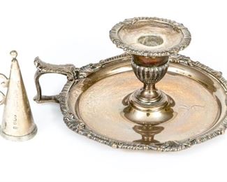 English Late Georgian Sterling Silver Night Stick, London, 1805-1806, By William Sumner