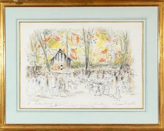 Signed French Pastel Landscape Titled "Avril A Paris" Or "April In Paris"