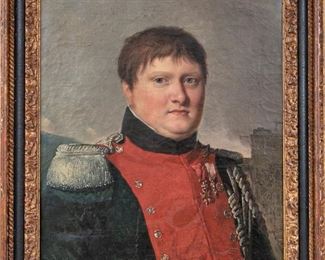 Antique Oil On Canvas Portrait Of A French Soldier