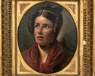Portrait Of A Young Beauty Oil On Canvas