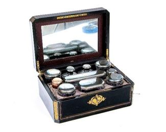 Necessaire French Napolean III With Silver Lids