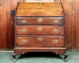 Connecticut Cherry Desk On Frame, Ca. 1760-1780