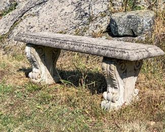 Concrete Outdoor Bench In 3 Pieces