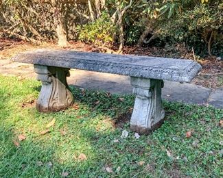 Concrete Outdoor Bench In 3 Pieces