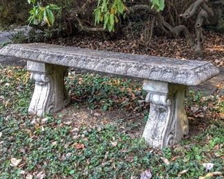 Concrete Outdoor Bench In 3 Pieces