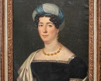 Jean Bonvoisin (Paris 1752-1837) Oil On Canvas Portrait Of A Fine Lady