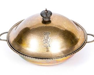 Important Georgian Sterling Silver Handled Bowl With Lid, London, 1779-80