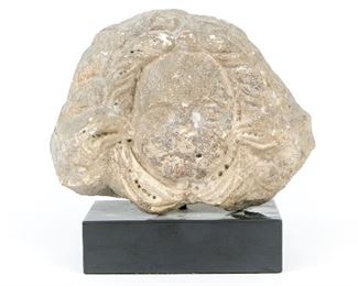 Late Medieval Carved Stone Relief Head