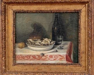 E. Joulian Signed Still Life Oil On Canvas