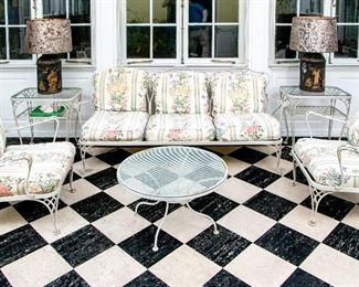 Vintage Woodward Wrought Iron Outdoor Suite - 6 PCS