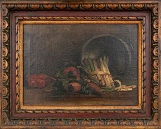 Oil On Board Vegetable Still Life