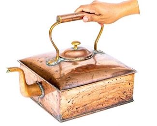 19th Century Square Copper Kettle