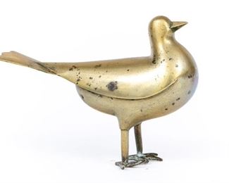 Heavy Brass Bird Sculpture