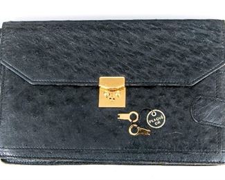Vintage Ostrich Black Purse