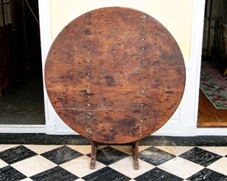 Primitive American Pine Hutch Table