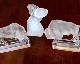 Group Of Table Top Crystal Objects - Sevres, Lalique, Rene Lalique