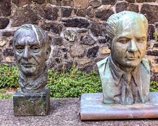 Two Bronze Busts Of Gentlemen