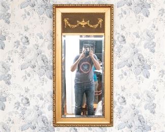 Antique Trumeau Gilt Wall Mirror
