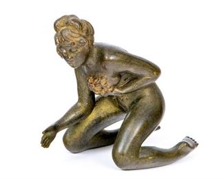Naughty Vienna Bronze Miniature Kneeling Nude