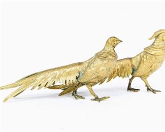 Two Decorative Brass Bird Figures