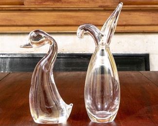 Two Steuben Glass Table Top Objects